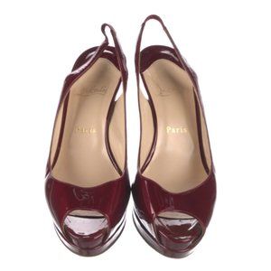 CHRISTIAN LOUBOUTIN Patent Leather Slingback Sandals